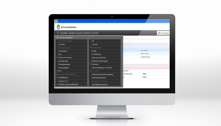 Foto föreställande Kriminalvårdens registervårdsystem KVR