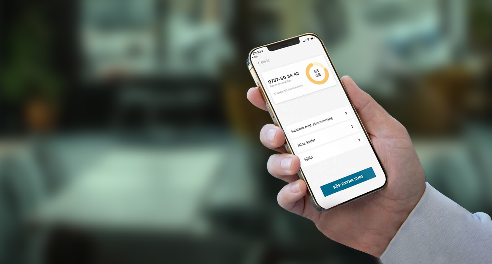 Foto föreställande  – Kristoffer berättar om kundappen Mitt Karma