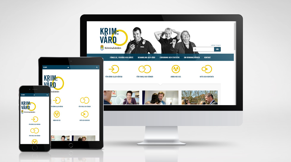 Foto föreställande Kriminalvårdens webbplats – Hemsida med extra allt