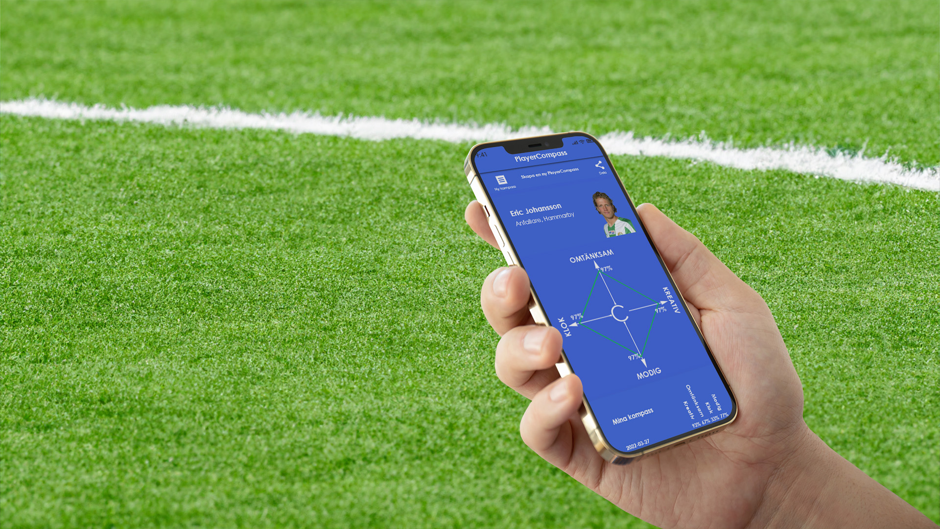 Foto föreställande Player Compass - Din nyckel till framgång som fotbollsspelare!